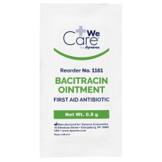 Dynarex 1161 Bacitracin Ointment 0.9gm Packet Box of 144