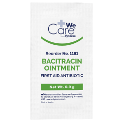 Dynarex 1161 Bacitracin Ointment 0.9gm Packet Box of 144