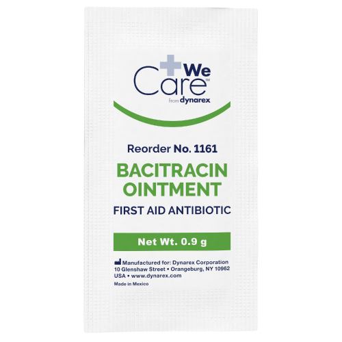 Dynarex 1161 Bacitracin Ointment 0.9gm Packet Box of 144