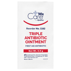 Dynarex 1182 Triple Antibiotic Ointment 0.9gm Packet Box of 144