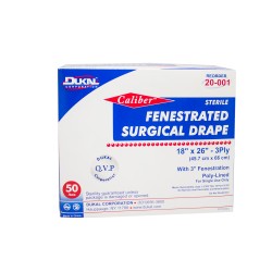 Dukal 20-001 Sterile Surgical Drapes 18x26 Fenestrated Bx50