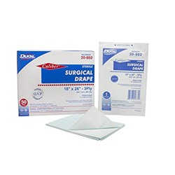 Dukal 20-002 Sterile Surgical Drapes 18x26 Plain Bx50