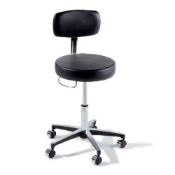 Midmark Ritter 277 Air Lift Stool with Chrome Base, Backrest and Hand Release