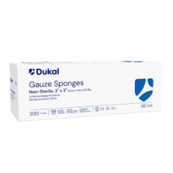 Dukal 3124 Gauze Sponges 3x3 12Ply Non-Sterile Box200