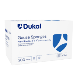 Dukal 4084 Gauze Sponges 4x4 8Ply Non-Sterile Box200