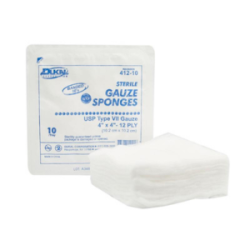 Dukal 412-10 Gauze Sponges 4x4 12Ply Sterile Tray10