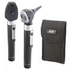 ADC Otoscope Ophthalmoscope Pocket Set - Two Handles - Soft Case