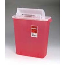 Kendall 12 Qt. Transparent Red Sharps Container with Sharpstar Lid- Ca10