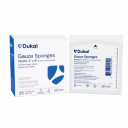 Dukal 6412 Gauze Sponges 4x4 12Ply Sterile Box25