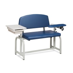 Clinton 66002 Lab X Extra Wide Blood Draw Chair with Flip Arm and Drawer