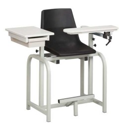 Clinton 66022-P Standard Extra-Tall Blood Draw Chair with Flip Arm and Drawer