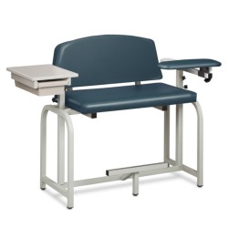 Clinton 66092 Lab X Extra Wide and Extra Tall Blood Draw Chair with Flip Arm and Drawer