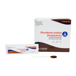 Dynarex 1201 Povidone Iodine Swabsticks Singles Box50