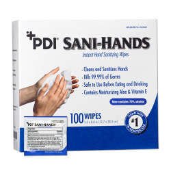 PDI D43600 Sani-Hands Instant Hand Sanitizing Wipes Bx100